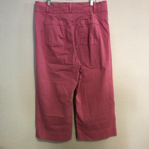 LC Lauren‎ Conrad Pink Super High Rise Wide Leg Cropped Pants 16W Baggy Bottoms - Picture 9 of 9